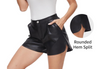 Genuine Leather Shorts Women High Waisted