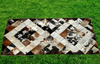 Tricolor Cowhide Patchwork Rug