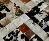 Tricolor Cowhide Patchwork Rug