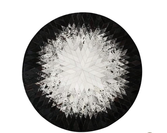 Hair On Cowhide Patchwork Round Rug