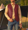 Full Back Maroon Genuine Leather Vest