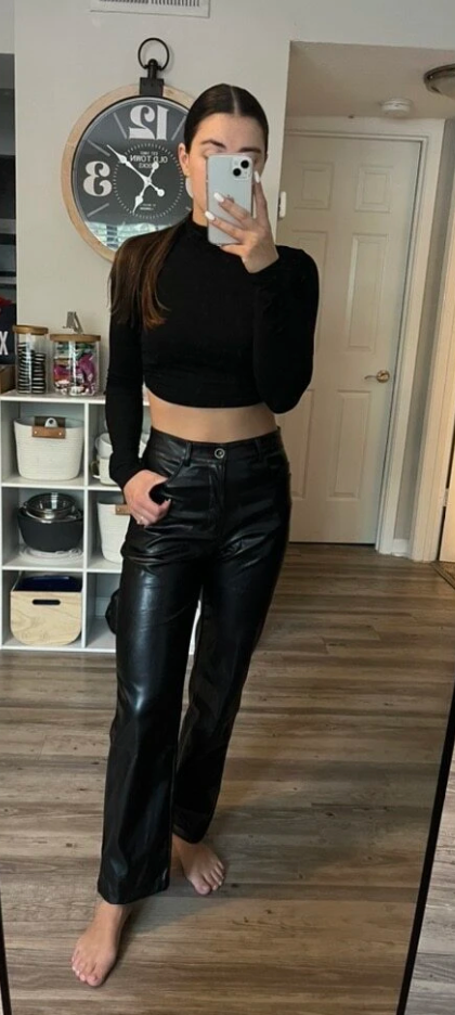 High Waist Original Leather Pants For Her