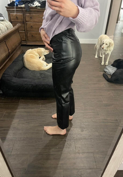 High Waist Original Leather Pants For Her