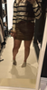 Women Short Mini Leather Skirt Brown