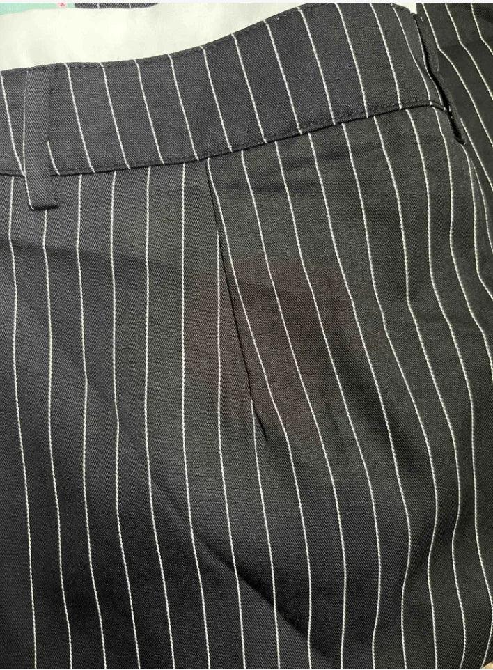 White and Black Striped Pants