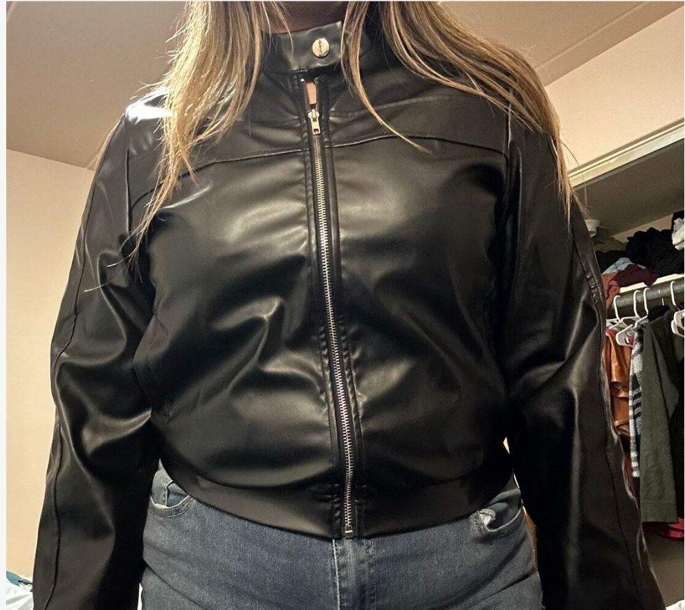 Genuine leather Zip up women's jacket