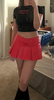 Genuine Leather Pleated Mini Skirt