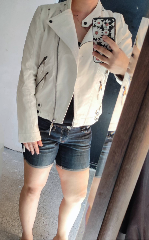 Women Slim Fit Leather Moto Jacket