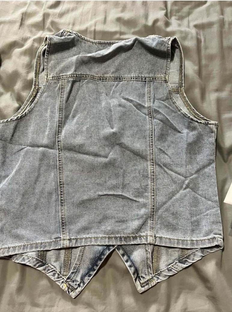 Front Four Button Women's Denim Vest