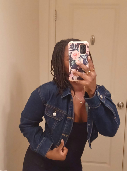 Full Sleeve Cropped Denim Jacket