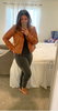 Brown Faux Leather Jacket for Women – Belted Biker Style