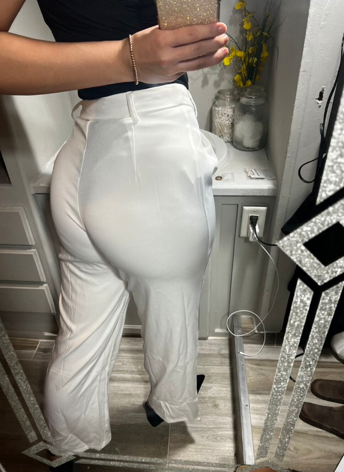 high waisted white dress pants women