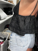 Summer Embroidered Hollow Out Camisole with Front Knot Shirt