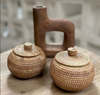 Natural Woven Rattan Jar Container