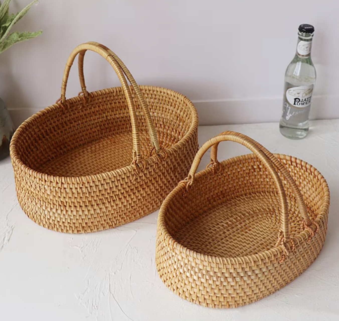 Oval Rattan Fruit Storage Picnic Basket