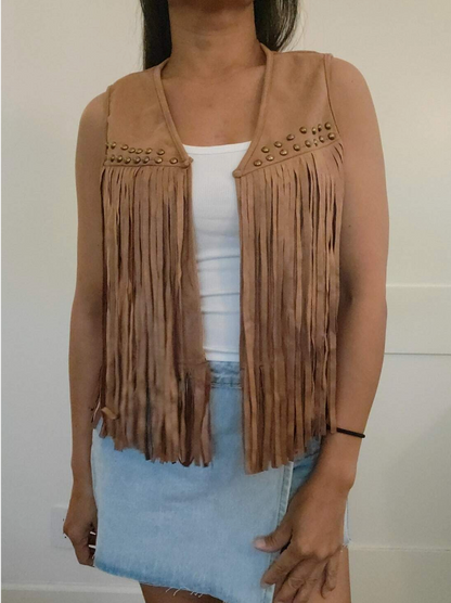 Genuine Suede Leather Women's Vest