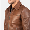 Classic Brown Antique Fashion real leather jacket