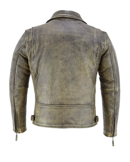 grey leather riding jacket men