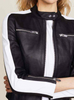 Women Black Cafe Racer Biker Leather Jacket