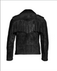 Men's Black Suede Fringe Biker Jacket