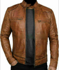 Slim Fit Vintage Style Leather Racker Jacket