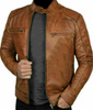 Slim Fit Vintage Style Leather Racker Jacket