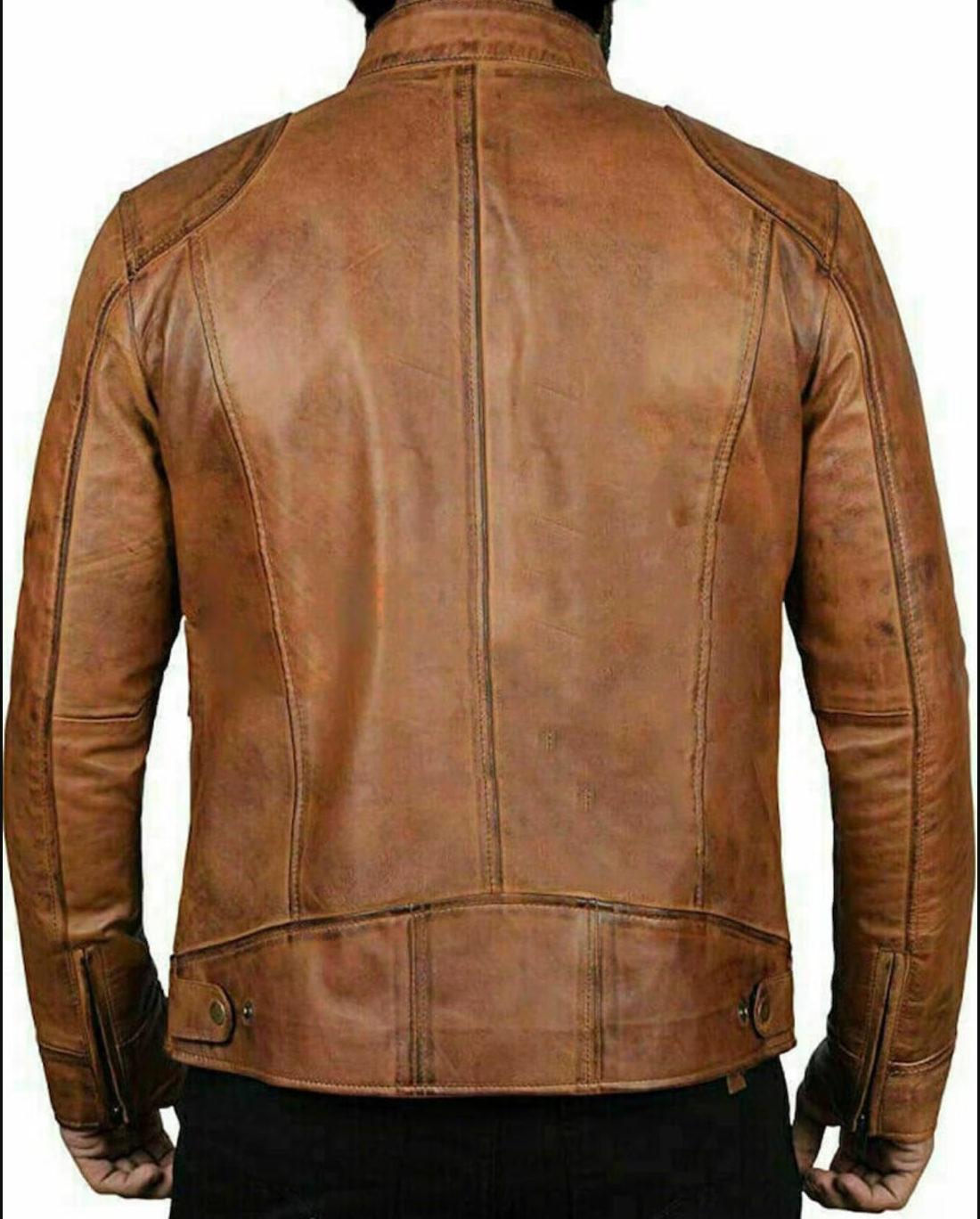 Slim Fit Vintage Style Leather Racker Jacket