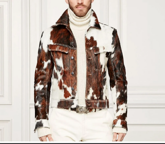 Hair On Tricolor Cowhide Jacket