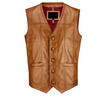 Genuine Leather Men's Vest Slim fit