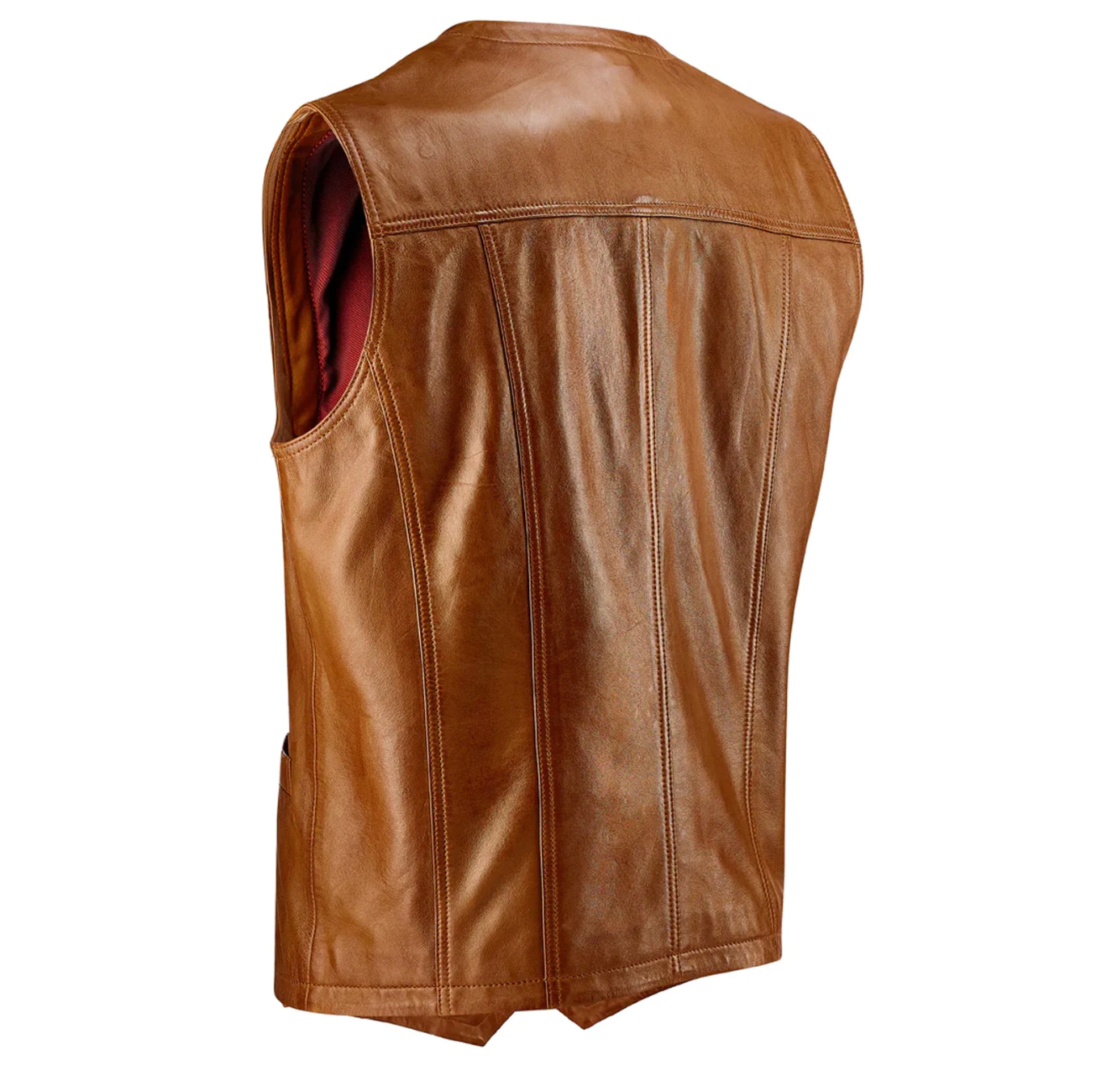 Genuine Leather Men's Vest Slim fit