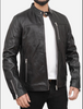 Genuine Leather Men's Cafe Racer Jacket