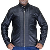 Lambskin leather black winter motorcycle jacket men's