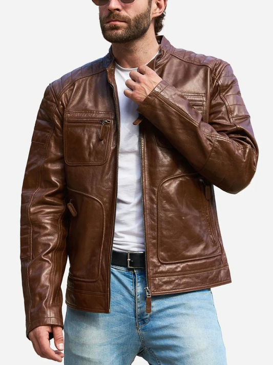 Men's Handmade Bomber Leather Jacket