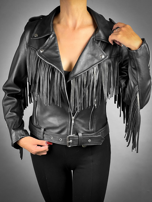 Women's Leather Fringe Jacket Midwest