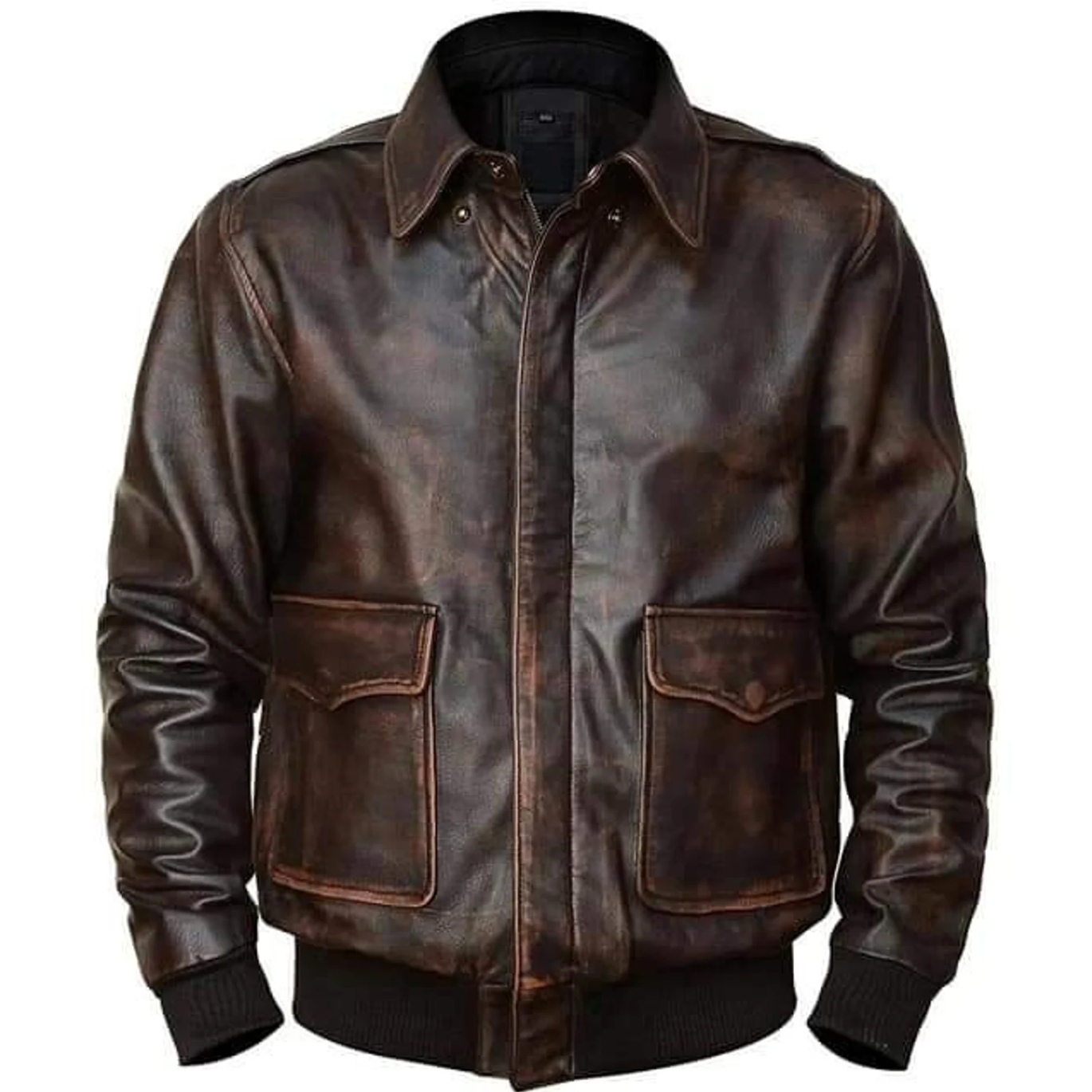 Genuine Leather Men's Waxed Jacket