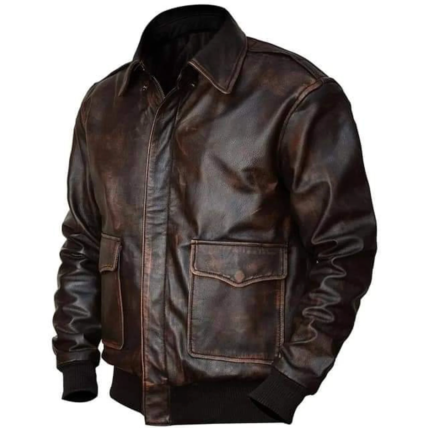 Genuine Leather Men's Waxed Jacket