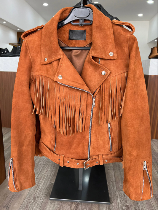 Women's Western Suede Jacket With Fringe