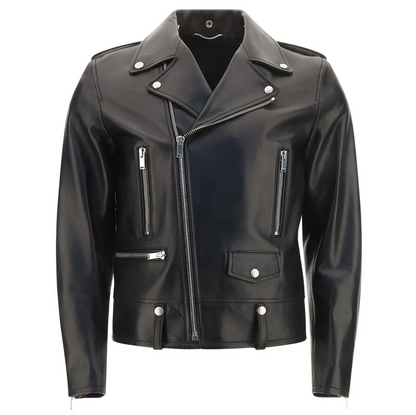 Cafe Racer Biker Leather Jacket For Men