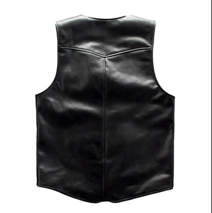 Mens Genuine Leather Vest Slim Fit