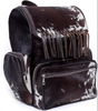 Dark Brown Hair On Cowhide Backpack Bag