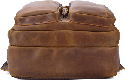 Genuine Leather Backpack Brown