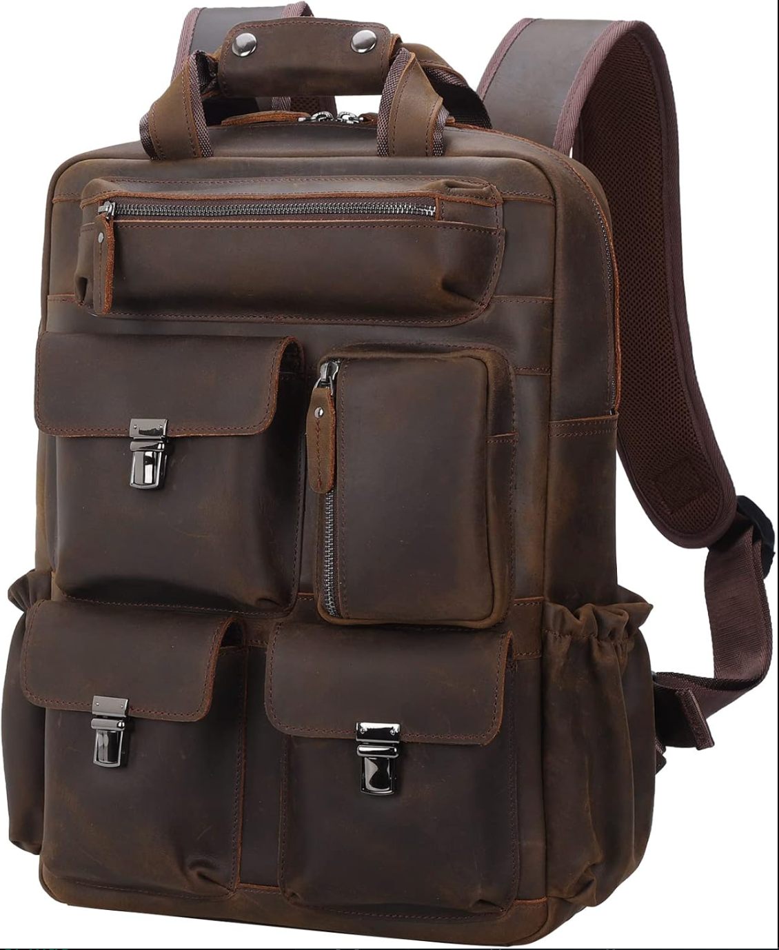 Genuine Leather Backpack Rucksack Travel