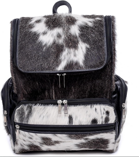 Genuine Hair On Cowhide Backpack Purse