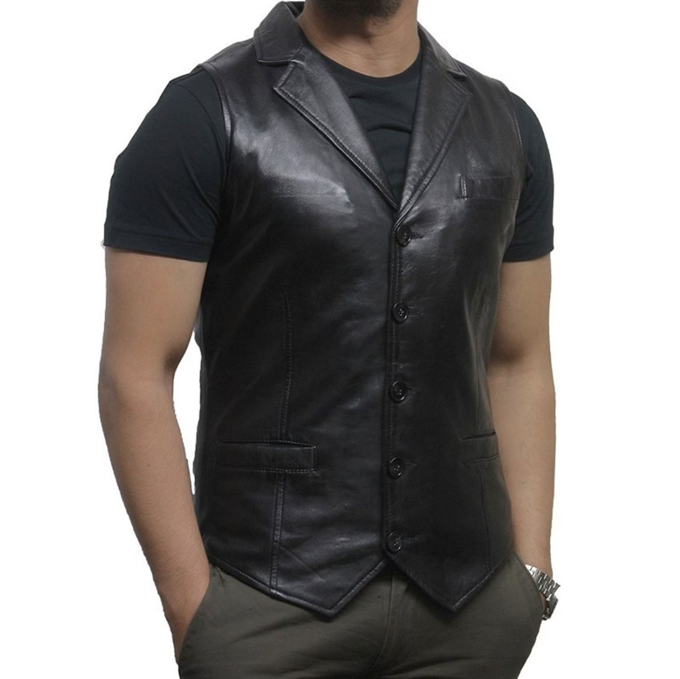 Men's Orignal Cowhide Leather Vest