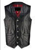 Cowboy Biker Leather Vest Buttoned