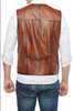 Handcrafted Brown Leather Vest for Men