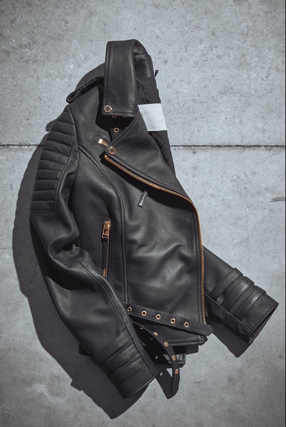 Women's Real Leather Bomber Biker Jacket