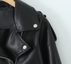 Women Cropped Lace Up Leather Jacket