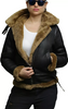 Women's Black Aviator Shearling B3 Leather Jacket