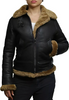 Women's Black Aviator Shearling B3 Leather Jacket